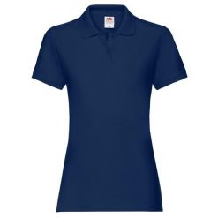 Damska Koszulka Polo Premium Plain. Niebieskie bluzki sportowe damskie Fruit of the Loom, xl, bez kołnierzyka, bez ramiączek. Za 55.99 zł.