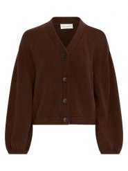 MOSS COPENHAGEN Kardigan "Zafina" w kolorze ciemnobrązowym rozmiar: M/L. Brązowe kardigany damskie MOSS COPENHAGEN, l, bez wzorów, z bawełny. Za 217.99 zł.