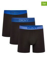 DKNY Bokserki (3 pary) w kolorze czarno-niebieskim rozmiar: S. Czarne bokserki męskie DKNY, bez wzorów. Za 98.95 zł.