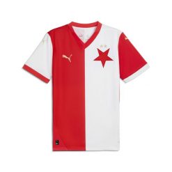 Męska koszulka domowa SK Slavia Praga 24/25 PUMA White Red. Białe t-shirty sportowe męskie Puma, m, bez ramiączek, do piłki nożnej. Za 349.00 zł.