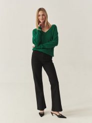 TATUUM Spodnie w kolorze czarnym rozmiar: 44. Czarne spodnie materiałowe damskie Tatuum, bez wzorów, z materiału, z podwyższonym stanem. Za 231.95 zł.