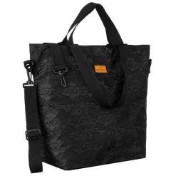 Duży, czarny shopper damski zawieszony na uchwytach i regulowanym pasku Rovicky R-TZ15605. Czarne shopper bag damskie ROVICKY, bez wzorów, bez dodatków. Za 59.99 zł.