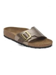 Birkenstock Klapki "Madrid" w kolorze brązowym rozmiar: 37. Brązowe klapki damskie Birkenstock, bez wzorów, bez obcasa. Za 381.24 zł.