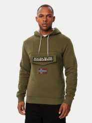 Napapijri Bluza Burgee Wint 4 NP0A892T Khaki Regular Fit. Brązowe bluzy bez kaptura męskie Napapijri, m, z bawełny. Za 529.99 zł.
