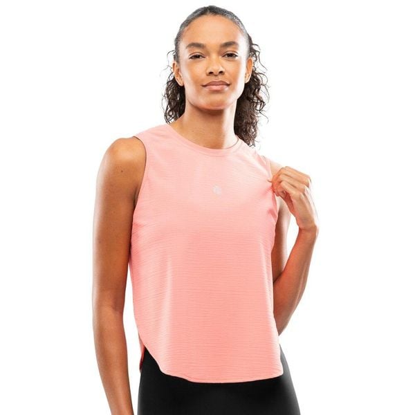 Damska koszulka do biegania bez rękawów Fitness Siroko Seine Coral Pink. Czerwone bluzki sportowe damskie SIROKO, l, bez wzorów, bez ramiączek. W wyprzedaży za 147.00 zł.