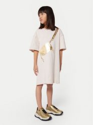 Marc Jacobs Sukienka codzienna W60230 D Beżowy Regular Fit. Brązowe sukienki dziewczęce MARC JACOBS, bez wzorów, z bawełny, bez ramiączek. Za 399.99 zł.