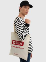 Torba bawełniana unisex Bielsko-Biała 102. Białe torebki klasyczne damskie Big Star, z aplikacjami, z bawełny, z nadrukiem, bez dodatków. Za 4.99 zł.