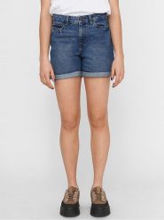 Noisy may Szorty dżinsowe "Smiley" w kolorze granatowym rozmiar: S. Niebieskie szorty damskie Noisy may, bez wzorów, z bawełny, klasyczne, z podwyższonym stanem. Za 61.02 zł.