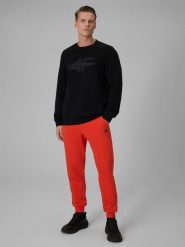 4F Spodnie dresowe joggery męskie - czerwone 3XL. Czerwone spodnie dresowe męskie 4f, bez wzorów, z bawełny. W wyprzedaży za 79.99 zł.