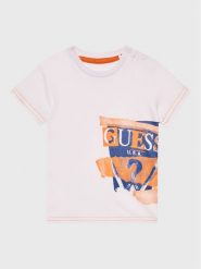 Guess T-Shirt I3GI00 K8HM0 Biały Regular Fit. Białe t-shirty chłopięce Guess, z aplikacjami, z bawełny, bez ramiączek. Za 89.99 zł.