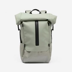 Plecak Roll Top 900, 29 L z kieszenią na laptopa. Zielone plecaki damskie Decathlon, bez wzorów, z materiału, biznesowe. Za 219.99 zł.