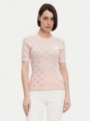 Guess Sweter W5GR20 Z3D60 Różowy Regular Fit. Czerwone swetry klasyczne damskie Guess, xs, z wiskozy, bez kołnierzyka. Za 249.99 zł.