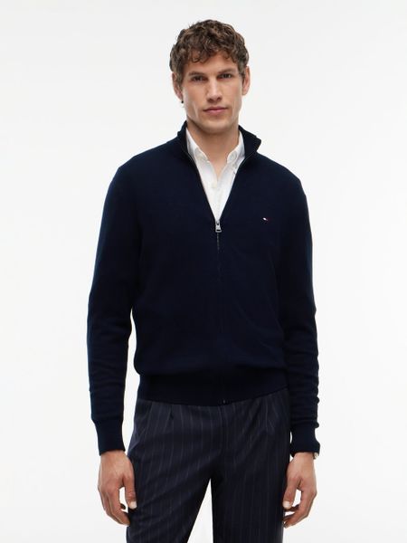Tommy Hilfiger kardigan z zawartością kaszmiru Mężczyźni Bawełna niebieski, L. Niebieskie kardigany męskie Tommy Hilfiger, l, bez wzorów, z bawełny, bez kołnierzyka. Za 569.95 zł.