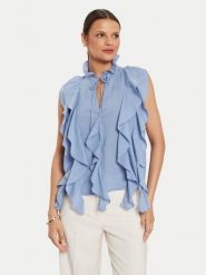 ViCOLO Bluzka TB2554 Niebieski Regular Fit. Niebieskie bluzki damskie ViCOLO, bez wzorów, z bawełny, bez ramiączek. Za 239.99 zł.
