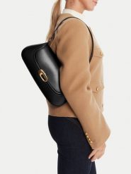 Calvin Klein Torebka Hardware Flap Shoulder Bag LV04F3146G Czarny. Czarne torebki klasyczne damskie CALVIN KLEIN, bez wzorów, ze skóry, bez dodatków. Za 439.99 zł.