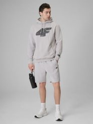 4F Spodenki dresowe męskie - szare XL. Szare szorty męskie 4f, z dresówki, bez kołnierzyka. Za 149.99 zł.