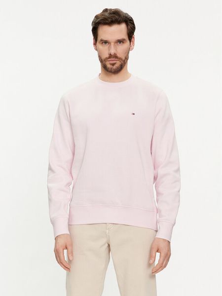 Tommy Hilfiger Bluza Flag Logo MW0MW32735 Różowy Regular Fit. Czerwone bluzy bez kaptura męskie Tommy Hilfiger, m, z bawełny. Za 229.99 zł.
