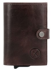 HIDE & STITCHES Skórzany portfel w kolorze brązowym - 9 x 10 x 1 cm rozmiar: onesize. Brązowe portfele męskie HIDE & STITCHES, bez wzorów, z materiału. Za 95.99 zł.