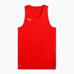 Koszulka piłkarska męska PUMA teamJAWS Starter Jersey. Czerwone t-shirty sportowe męskie Puma, m, z jersey, bez ramiączek, do piłki nożnej. Za 109.99 zł.