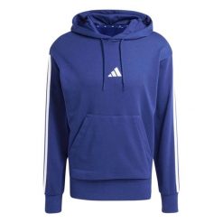Bluza męska adidas Essentials 3-Stripes French Terry. Niebieskie bluzy bez kaptura męskie Adidas, m, z bawełny. Za 215.99 zł.