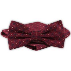 Mucha Męska z Poszetką - Alties - Ciemna Czerwień, Geometryczne Kwiaty. Czerwone krawaty i muchy męskie Alties, bez wzorów, eleganckie. Za 54.00 zł.