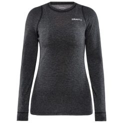 Damska koszulka termoaktywna z długim rękawem Craft. Czarne bluzki sportowe damskie Craft, m, z materiału, bez kołnierzyka, bez ramiączek. Za 249.50 zł.