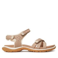 Sandały ECCO. Brązowe sandały damskie ECCO, bez wzorów, bez obcasa, na płaskiej podeszwie. Za 529.99 zł.