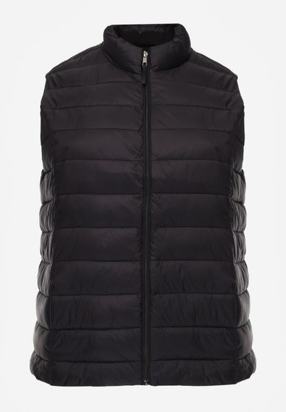 Czarna Pikowana Kamizelka Przejściowa ze Stójką Edanwen. Czarne kamizelki damskie Born2be, l, z jeansu. Za 79.99 zł.