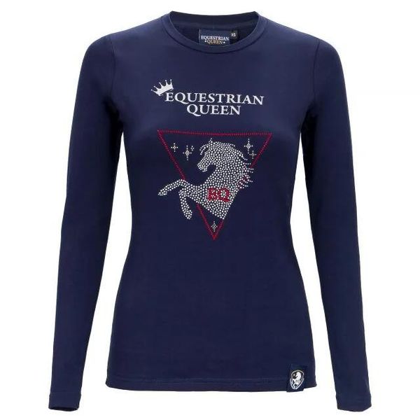 Koszulka damska z długim rękawem Equestrian Queen Jessica2 oddychająca. Niebieskie bluzki damskie EQUESTRIAN QUEEN, xl, bez wzorów, sportowe, bez kołnierzyka, bez ramiączek. Za 154.00 zł.