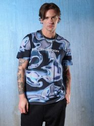4F Чоловічий regular T-shirt з принтом - темно-синя XL. T-shirty męskie 4f, xl, bez wzorów, bez kołnierzyka. W wyprzedaży za 579.90 zł.