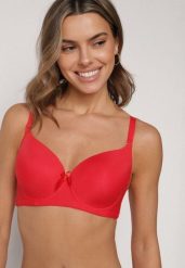 Czerwony Gładki Biustonosz Zdobiony Kokardką Ocerien. Czerwone biustonosze Born2be, z aplikacjami, z koronki. Za 24.99 zł.