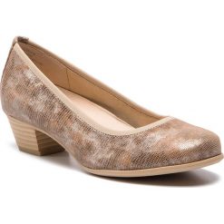 Półbuty CAPRICE - 9-22300-22 Beige Rept. Mul 416. Brązowe półbuty damskie Caprice, bez wzorów, ze skóry ekologicznej, bez obcasa, na obcasie. W wyprzedaży za 179.00 zł.