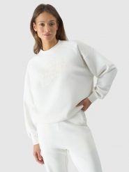 4F Bluza dresowa nierozpinana bez kaptura damska - biała XL. Białe bluzy bez kaptura damskie 4f, xl, z bawełny. W wyprzedaży za 129.99 zł.