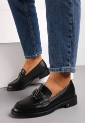 Czarne Mokasyny z Klamerką i Wkładką ze Skóry Naturalnej Zephysa. Czarne mokasyny damskie Renee, ze skóry. Za 149.99 zł.