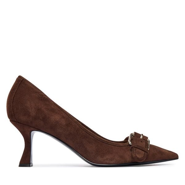 Czółenka Guess. Brązowe czółenka damskie Guess, z aplikacjami, bez obcasa. Za 584.99 zł.
