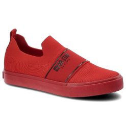 Czerwone Tenisówki Big Star Modne Buty Damskie Półbuty. Czerwone półbuty damskie Big Star, bez wzorów, eleganckie, bez obcasa. Za 99.00 zł.
