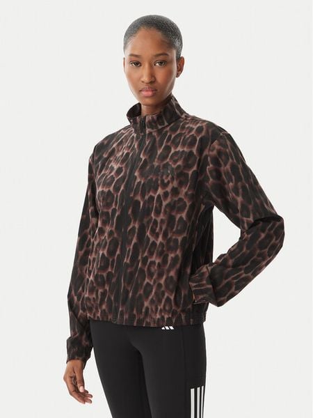 Adidas Bluza Workout Essentials Leopard Woven KD7612 Brązowy Regular Fit. Brązowe bluzy bez kaptura damskie Adidas, s, z syntetyku. Za 259.99 zł.