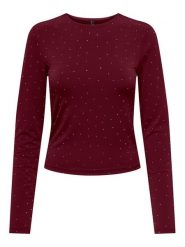 ONLY Bluzka Zita 15358986 Bordowy Regular Fit. Czerwone bluzki damskie Only, xl, bez wzorów, z syntetyku, bez ramiączek. Za 119.99 zł.