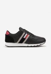 Czarne Buty Sportowe z Perforacją i Ozdobnymi Wstawkami Wesita. Czarne buty sportowe na co dzień męskie Born2be, bez zapięcia. Za 109.99 zł.