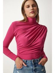 Happiness Istanbul Koszulka w kolorze różowym rozmiar: 40. Różowe bluzki damskie Happiness Istanbul, bez wzorów, bez kołnierzyka, bez ramiączek. Za 65.54 zł.