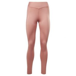 Spodnie treningowe damskie Reebok IA3308. Brązowe spodnie sportowe damskie Reebok, l, z elastanu, na fitness i siłownię. Za 147.00 zł.