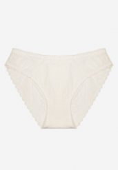 Białe Majtki Typu Figi z Bawełny Ozdobione Koronką Emmoi. Białe figi damskie Renee, xl, bez wzorów, z bawełny. Za 4.99 zł.