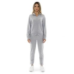 Bluza z bawełna z zamek błyskawiczny na co dzień. Szare bluzy bez kaptura damskie LEONE 1947 APPAREL, z bawełny. W wyprzedaży za 201.87 zł.