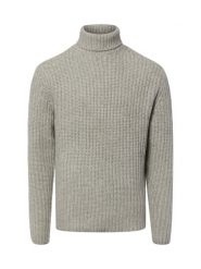 Finshley & Harding London sweter z golfem z domieszką wełny Mężczyźni dzianina grubo tkana szary, M. Szare swetry męskie Finshley & Harding London, m, bez wzorów, z dzianiny, bez kołnierzyka. Za 399.95 zł.