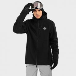 Kurtka snowboardowa męska Siroko W2 McKinley. Czarne kurtki męskie SIROKO, l, bez wzorów, z softshellu, bez kaptura, narciarskie. Za 844.00 zł.