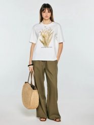 Koszulka damska z nadrukiem biała Lika 100. Białe t-shirty damskie Big Star, l, bez wzorów, z dzianiny, bez kołnierzyka. Za 99.99 zł.