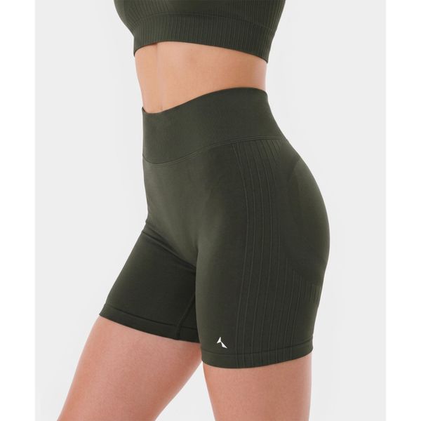 Szorty bezszwowe push-up Carpatree Élite zielone. Zielone spodenki sportowe damskie Carpatree, l, z dzianiny, na fitness i siłownię. Za 159.99 zł.