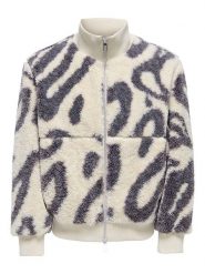 ONLY & SONS Kurtka polarowa "Ray" w kolorze niebiesko-białym rozmiar: XL. Białe kurtki męskie Only & Sons, xl, bez wzorów, z polaru, bez kaptura. Za 143.90 zł.