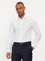 Calvin Klein Koszula Micro Dot K10K112884 Biały Slim Fit. Białe koszule męskie CALVIN KLEIN, m, bez wzorów, z bawełny, bez kołnierzyka, bez ramiączek. Za 239.99 zł.