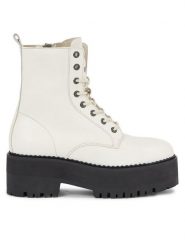 Tommy Jeans Botki Tjw Boot Zip Up EN0EN02305 Biały. Białe botki damskie Tommy Jeans, z jeansu, bez obcasa, na słupku, bez zapięcia. Za 449.99 zł.